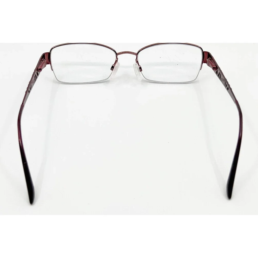 Elle Eyeglasses Womens Burgundy Rectangular Semi-Rimless EL18796 53-17-135